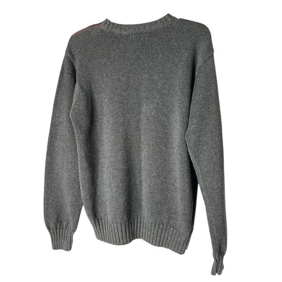 Van Heusen Men's Argyle Sweater in Gray Orange Yellow Burgundy Size Medium - Picture 3 of 5